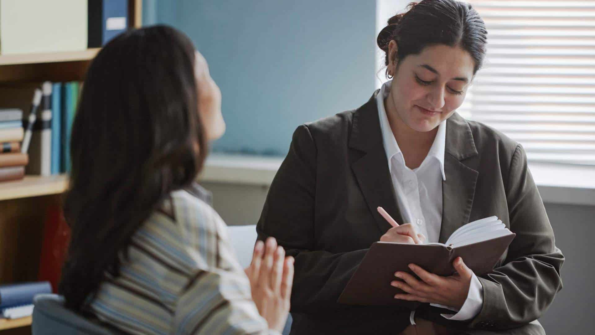 Two women in counseling session during prescription drug detox in Orange County